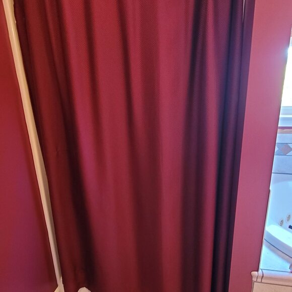 Beautiful burgundy fabric shower curtain bathroom - Picture 1 of 3